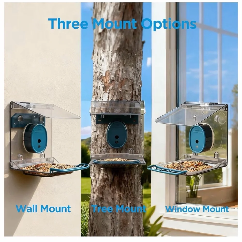 Bird Feeder with Camera - Blue